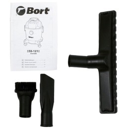 Пылесос строительный Bort BSS-1218 [91272256] { 1200 Вт, вместимость 18 л, 26,5 л/сек, 6,3 кг, набор аксессуаров 7 шт }